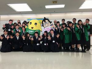 市船商業科とふなっしーがコラボで「いちふなっしータオル」、商品発表